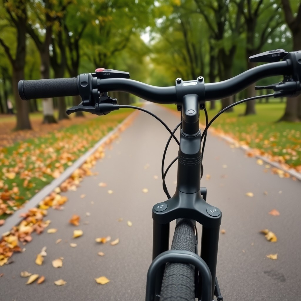 eBike on Berlin Wall Trail path through autumn park