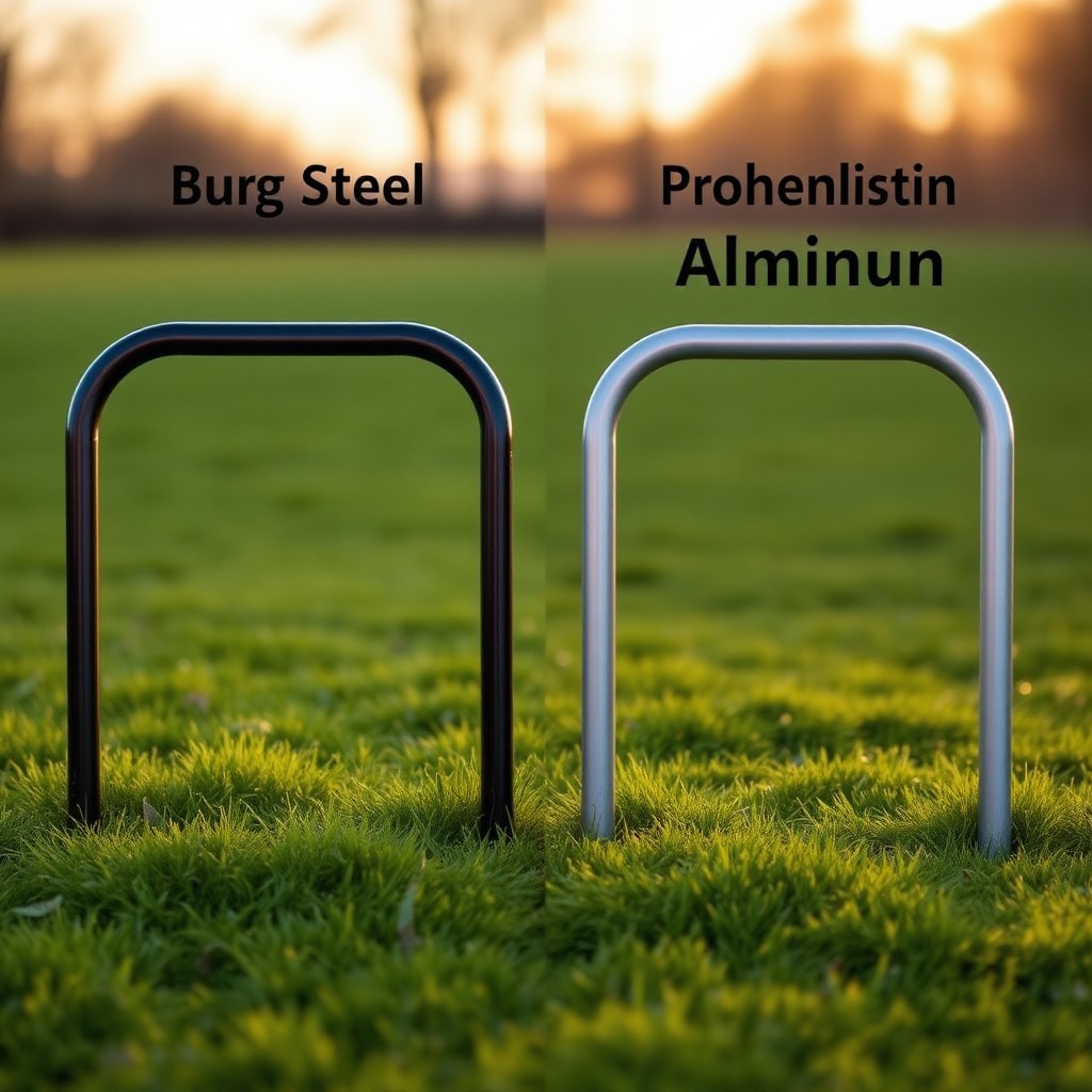 Comparison of budget steel and premium aluminum ebike racks on grass