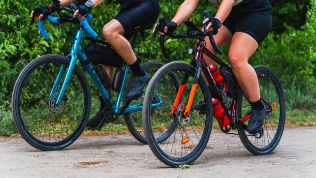 Side by side comparison of ebike tires showing tread pattern differences for mud and gravel