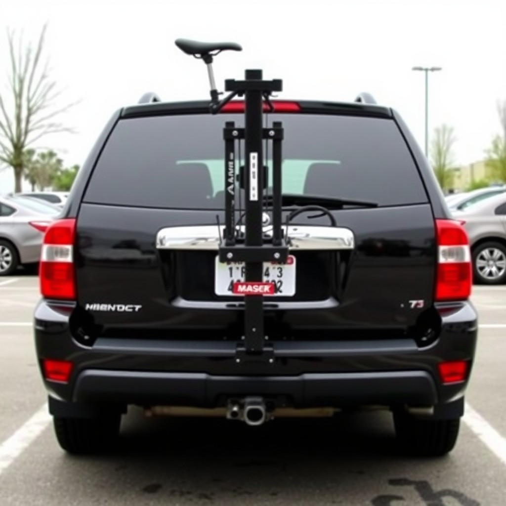 Class III hitch with 2-inch eBike rack on SUV rear